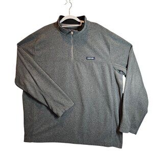 Lands End Mens 1/4 Zip Fleece Pullover Sweater Gray Size XL